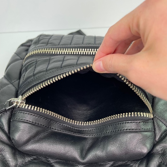 Marc by Marc Jacobs Domo Biker Black Quilted Leather Zip Backpack with Pockets - Picture 10 of 16